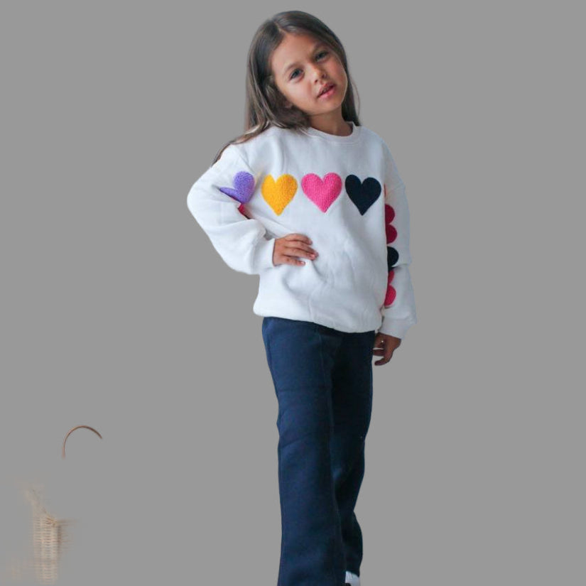 Multiple Hearts Girls Casual Set-0
