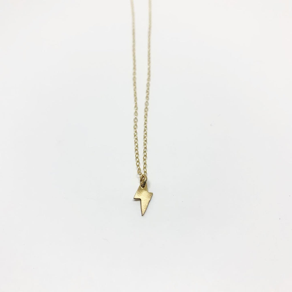Mini Lightning Bolt Charm Necklace-0