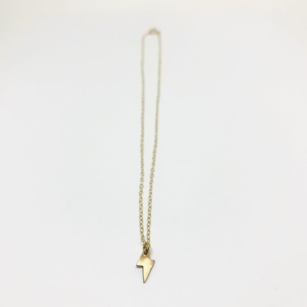 Mini Lightning Bolt Charm Necklace-1