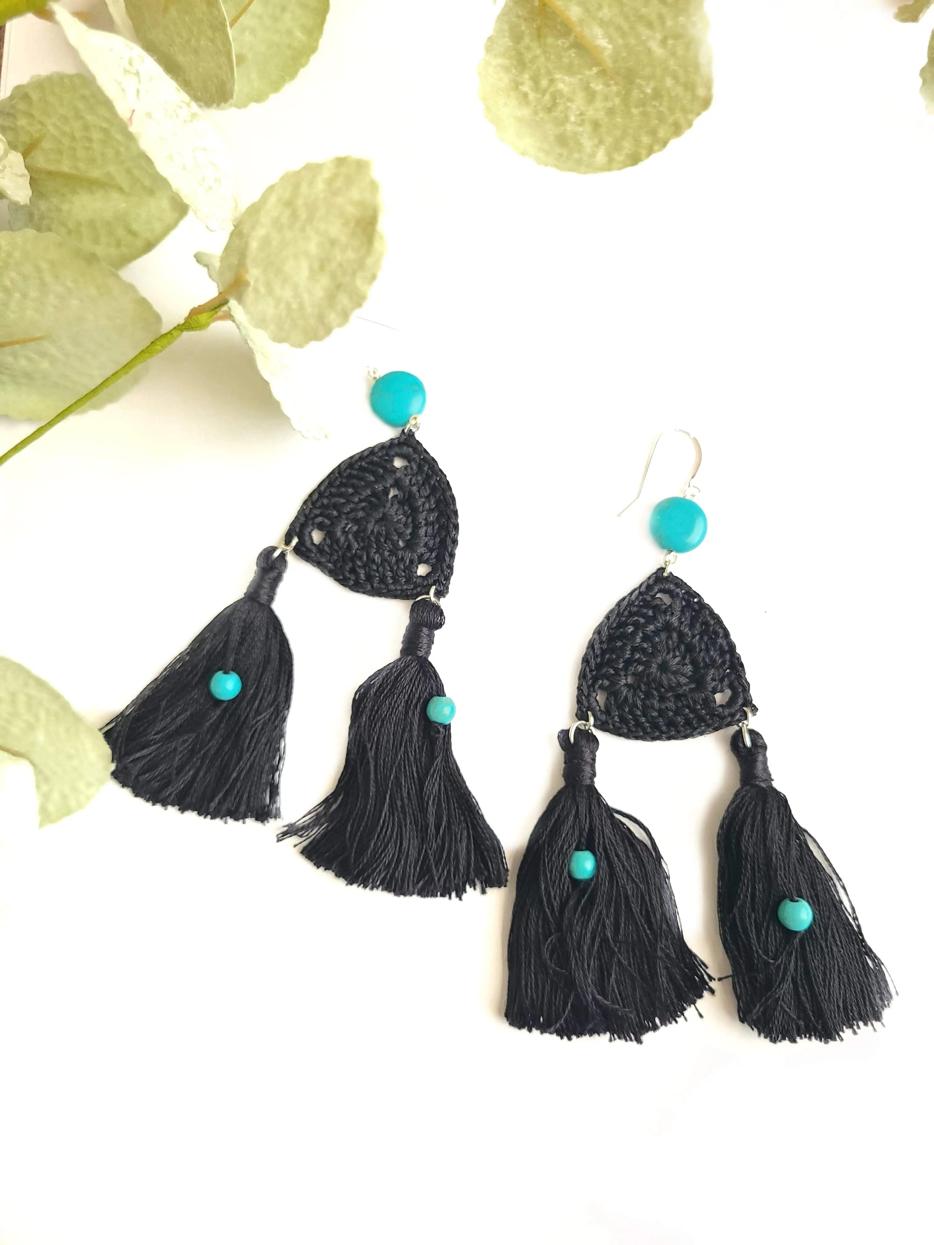 Double Tassel Earrings-4