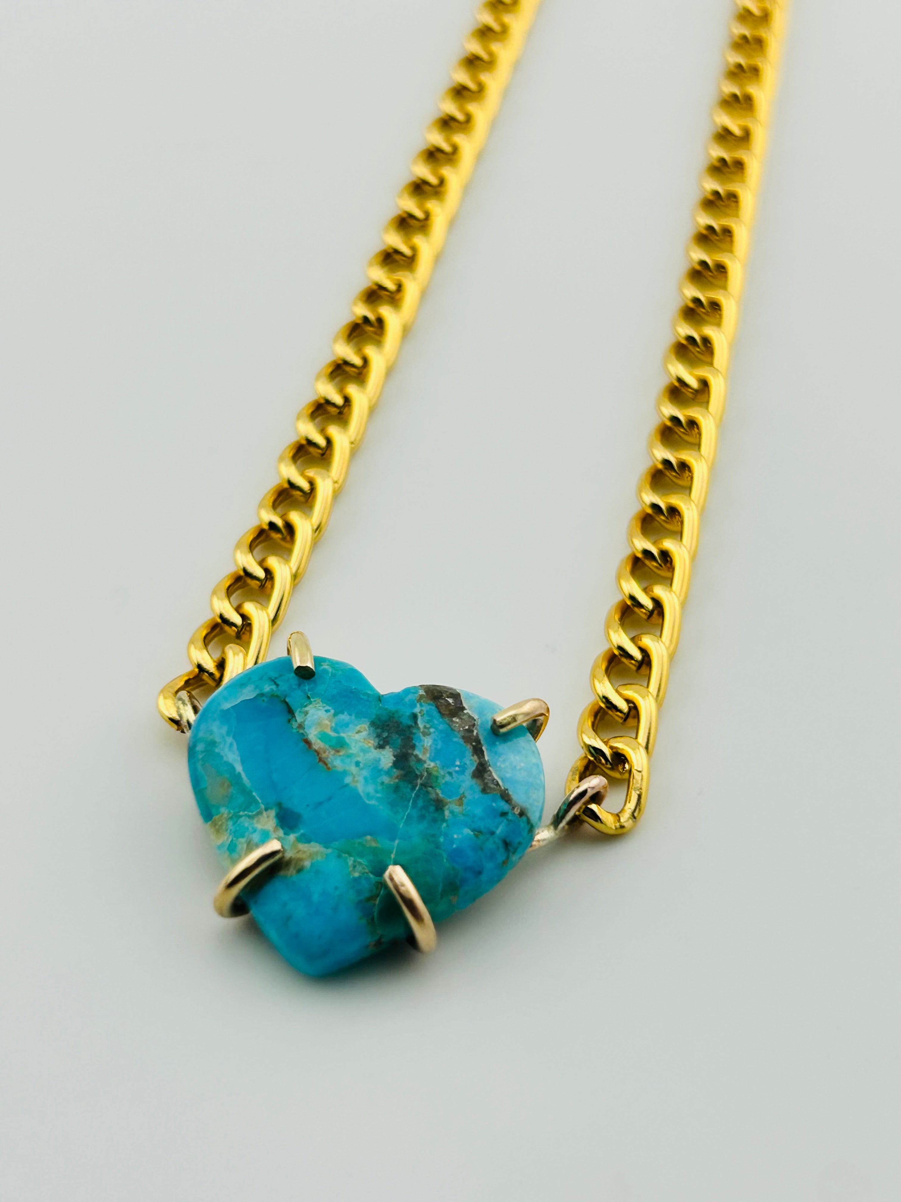 Solstice Necklace – Turquoise Heart Choker-0