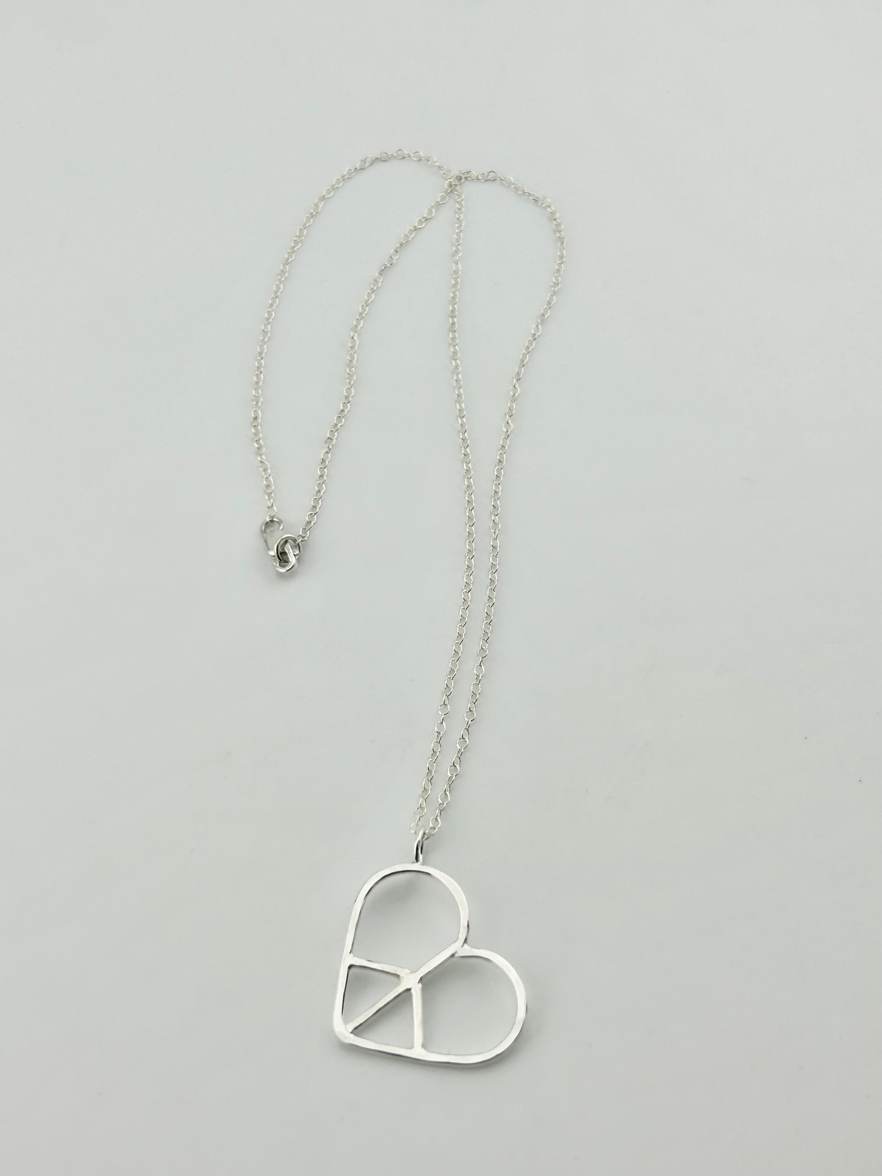 Heart Shaped Peace Sign Necklace-1