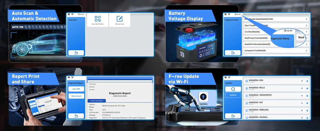 XTOOL D5S Car Diagnostic Tool Automatic OBD2 Scanner 16 Reset Functions with CANFD FCA Protocol Lifetime Free Update