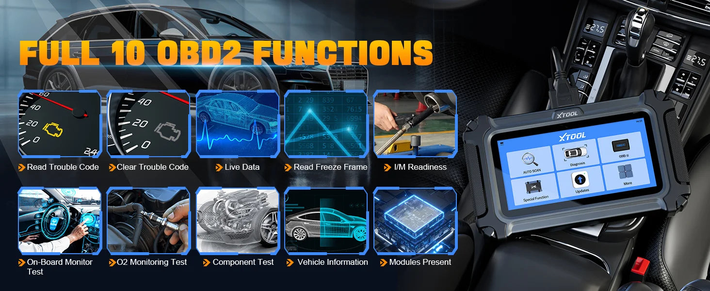 XTOOL D5S Car Diagnostic Tool Automatic OBD2 Scanner 16 Reset Functions with CANFD FCA Protocol Lifetime Free Update