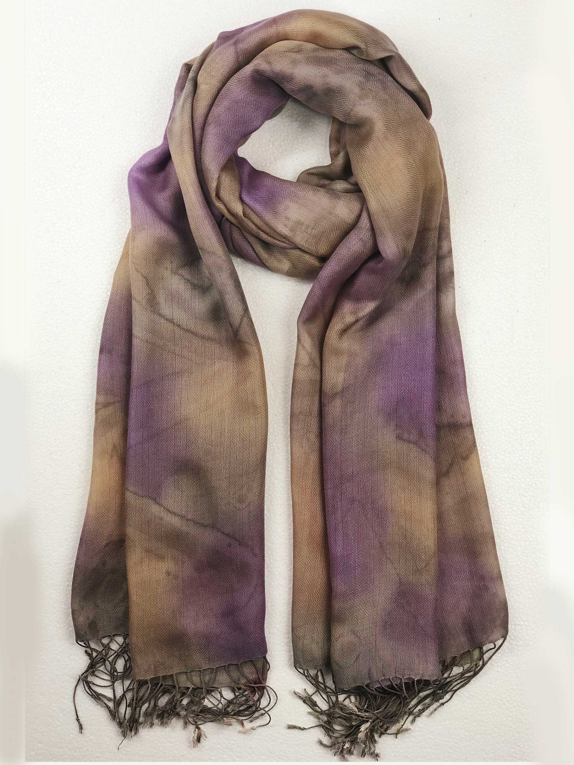 Lilac Modal Silk Hand Painted Watercolor Scarf