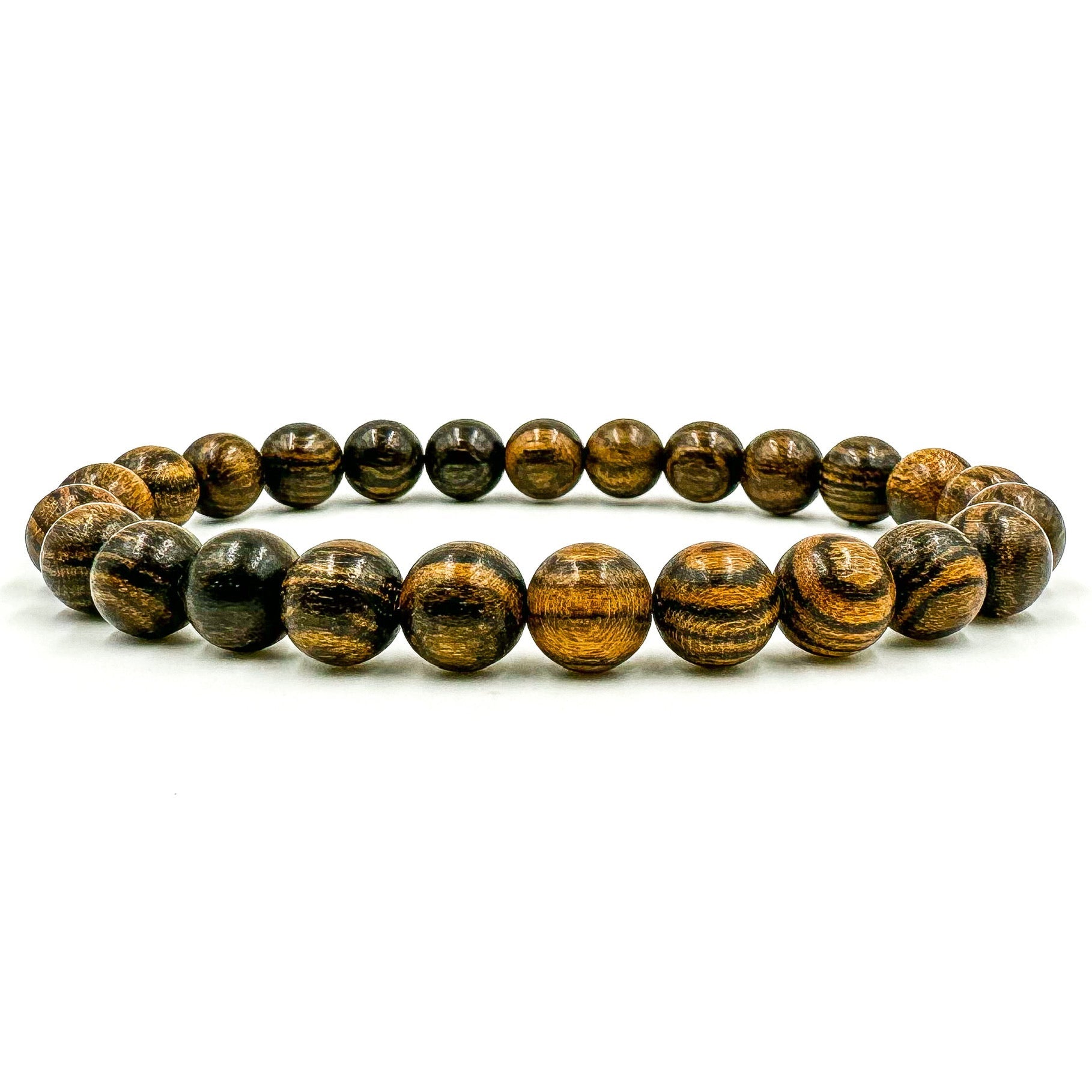 Premium 3 Pack Beaded Bracelet Stack - Sandalwood & Lava Rock-1