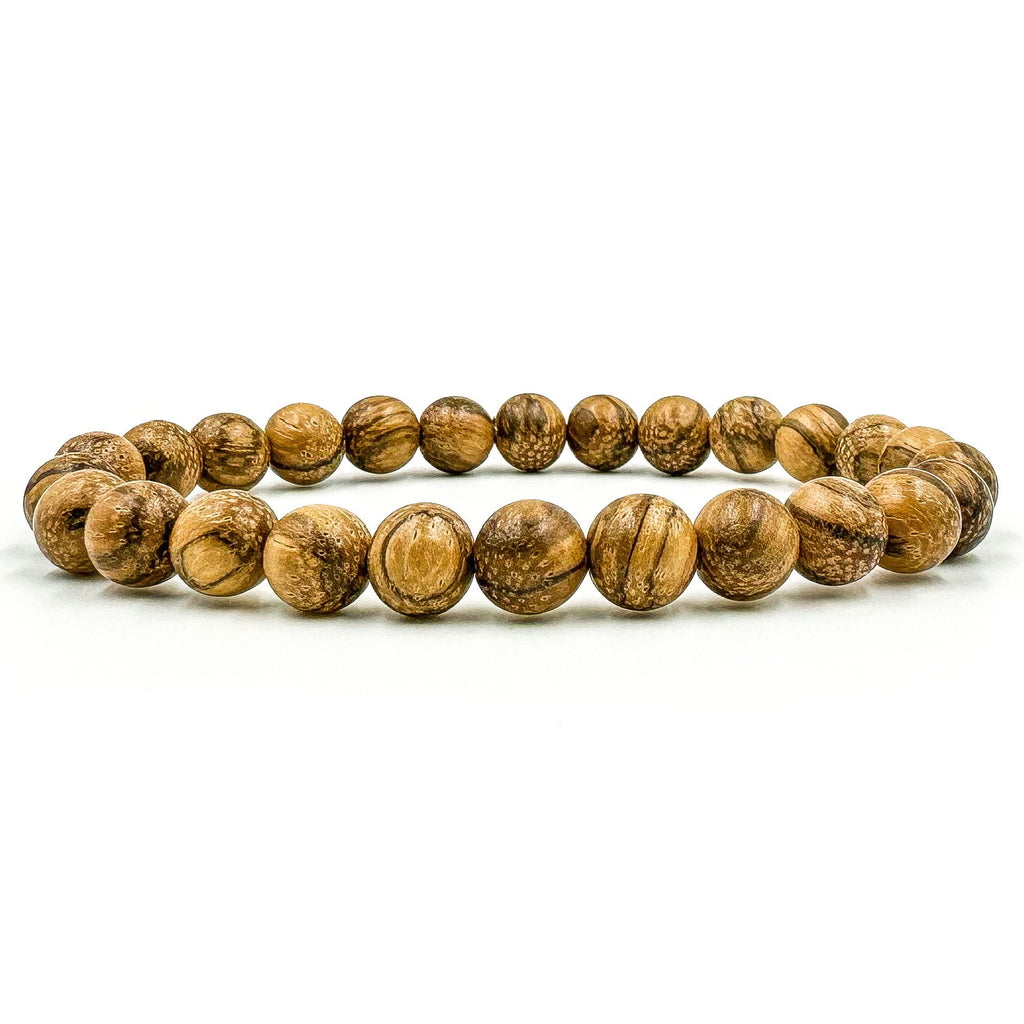 Premium 3 Pack Beaded Bracelet Stack - Sandalwood & Lava Rock-2